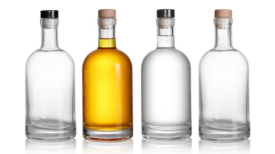 Collar Material Clear Glass Body Material Glass 500ml Airtight Cork Cap Bottle for Liquor